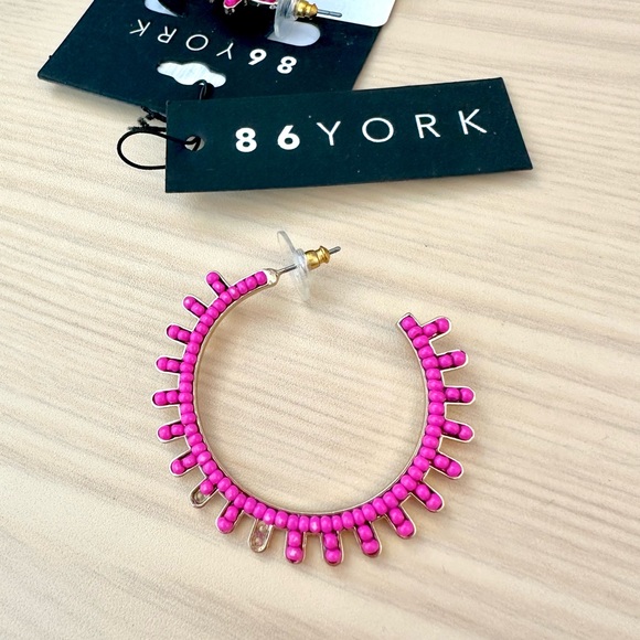 86 York - Marlowe Beaded Hoop Earrings - Picture 3 of 3